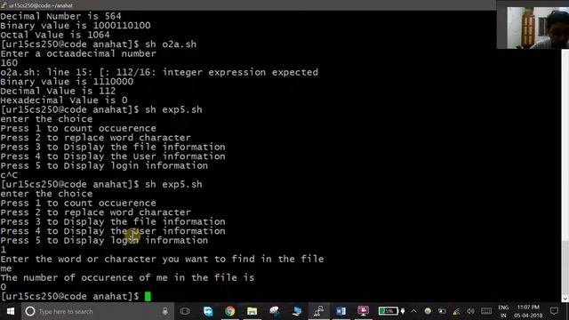 Unix and Linux Lab- Ex. No. 5 FILE PROCESSING USING SHELL SCRIPT смотреть онлайн
