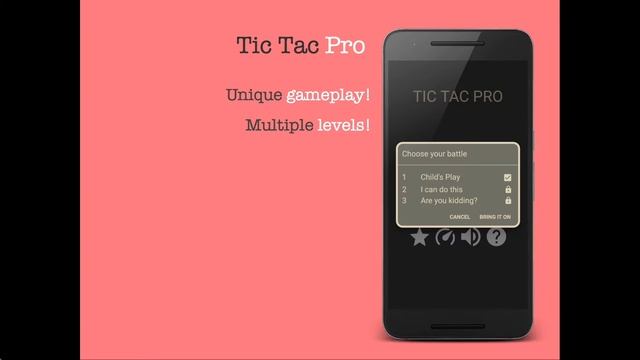 Tic Tac Pro - Hardest Tic Tac Toe Android Game! смотреть онлайн
