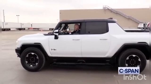 President Biden’s Test Drives The GM Electric Hummer During A Tour The General Motors