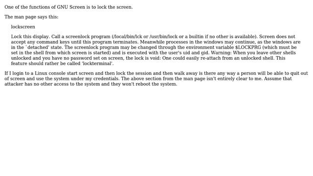Can a locked gnu screen session terminal be accessed? (2 Solutions!!) смотреть онлайн
