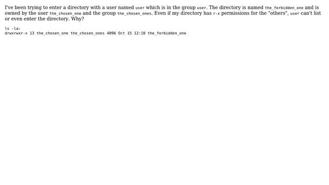 User can't list directory even with correct permissions смотреть онлайн