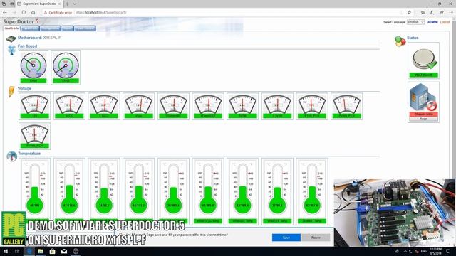PCG DIY : สาธิตการใช้งาน Superdoctor 5 บนเมนบอร์ดSupermicro X11SPL-F