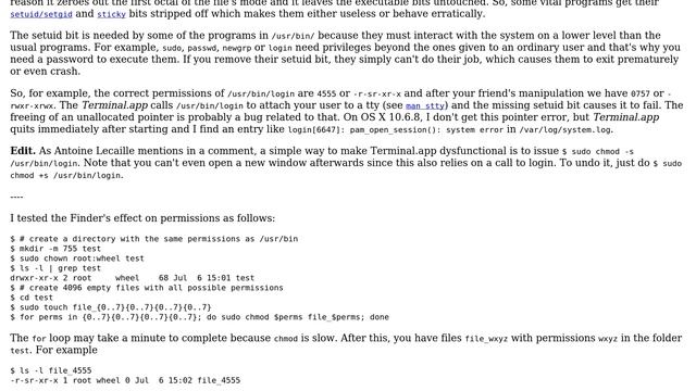 Unix & Linux: Why do some applications stop working when permissions are changed in /usr/bin? смотреть онлайн