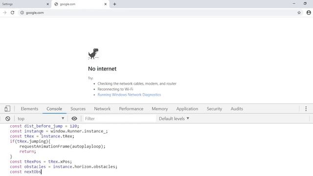 How to #hack #chrome dinosaur #dino game смотреть онлайн