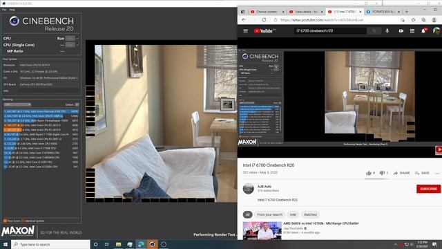 Dual Xeon E5 2670 vs i7 6700 on Cinebench R20 Multi-core смотреть онлайн