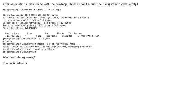 How can I avoid the "can't read superblock" error when mounting a FAT32 FS? смотреть онлайн