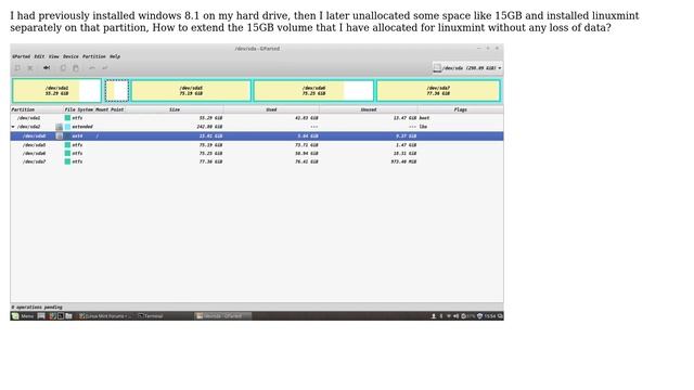How to extend a Mint Linux partition on a dual boot config with Windows 8.1? смотреть онлайн