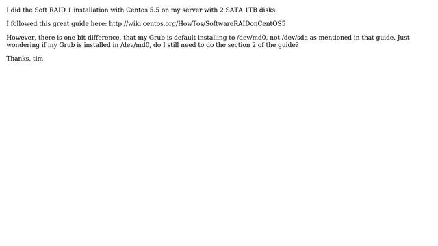 Centos 5.5 SoftRaid Grub Installation смотреть онлайн