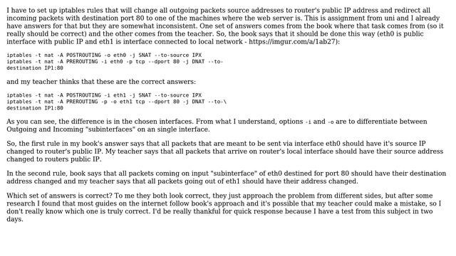 Setting up simple NAT with iptables - which of two solutions is correct? смотреть онлайн