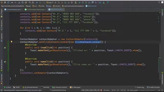 8 ListView Child Views Click (Custom click handler by Interface) смотреть онлайн