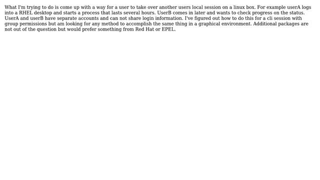 On RHEL 6 or Fedora 14 is it possible to share or take over a graphical session without... смотреть онлайн