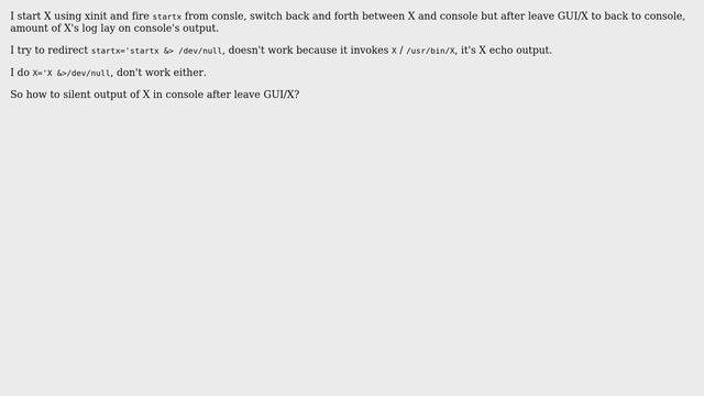 Unix & Linux: Dump Xorg's output on console after exit X смотреть онлайн
