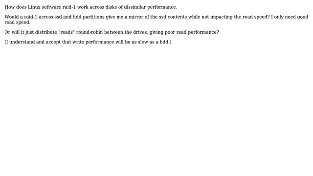 DevOps & SysAdmins: Performance of Linux software raid-1 across SSD and HDD (partitions) смотреть онлайн