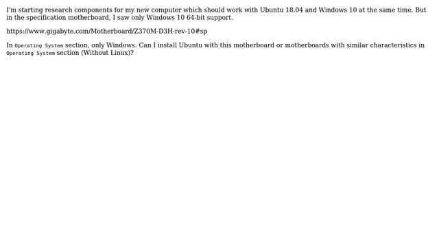 Ubuntu: Can I install Linux if in Motherboard spec say only about Windows support? смотреть онлайн
