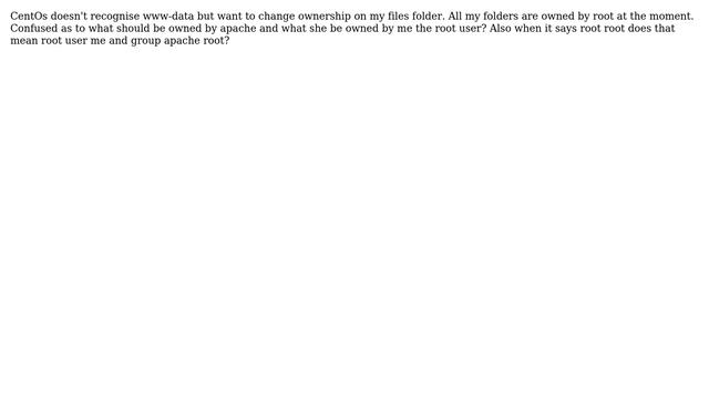 Unix & Linux: What is the equivalent for 'www-data' for CentOs? (2 Solutions!!) смотреть онлайн