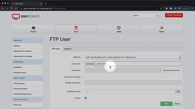 How to create a FTP User in ISPConfig смотреть онлайн