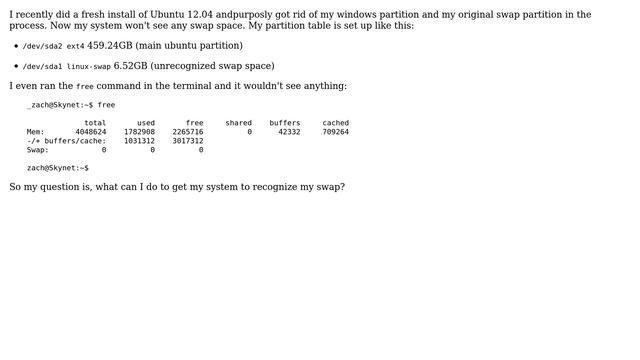 No swap after moving/resizing partitions смотреть онлайн