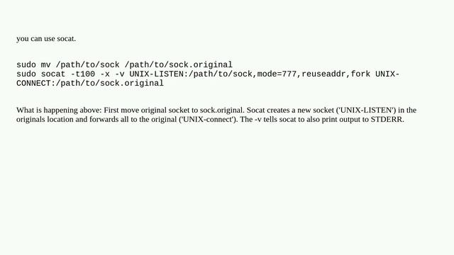 Can I monitor a local unix domain socket like tcpdump? смотреть онлайн