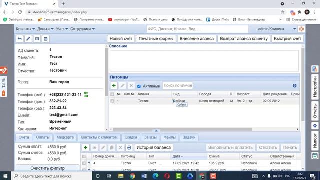 Счета в Ветменеджер смотреть онлайн