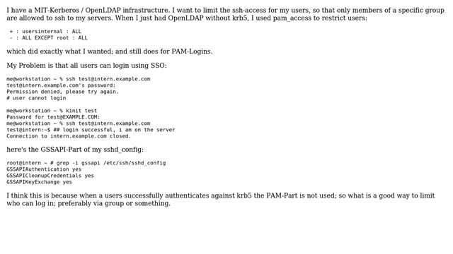 Restricting ssh access to server within a kerberos/ldap infrastructure смотреть онлайн