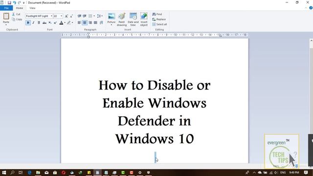 How to Disable or Enable Windows Defender in Windows 10 Tutorial смотреть онлайн