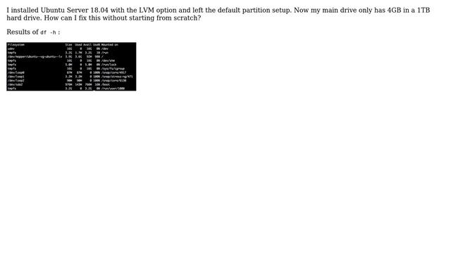 Ubuntu: Ubuntu Server 18.04 LVM out of space with improper default partitioning смотреть онлайн
