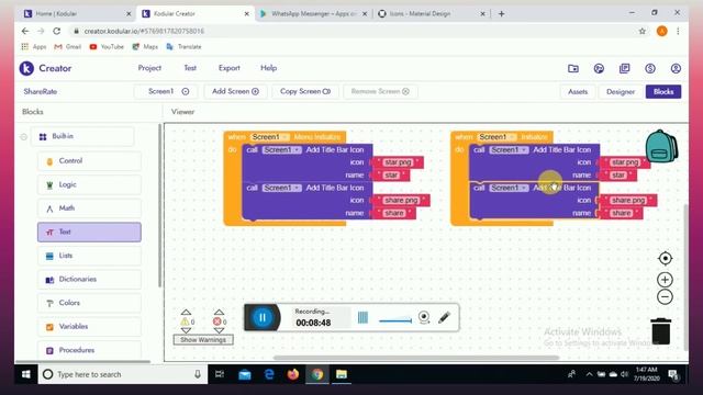 How To Add Rating Button And Sharing Button In Android App In Kodular |App Development Malayalam|