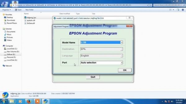Epson L130 Adjustment Program Reset full tutorial
