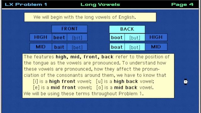 Clip from LX Problems 1 - Vowels of English [HyperCard] смотреть онлайн