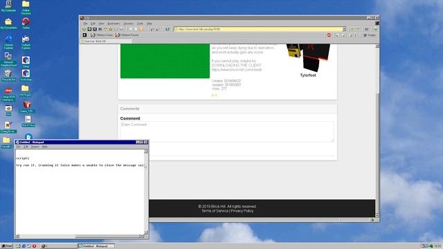 Browsing Brick Hill on Windows 98 SE смотреть онлайн