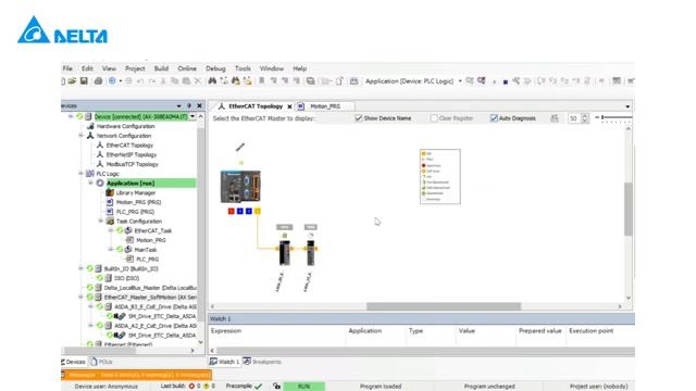 Delta PLC AX-308E Series Tutorial (29) - EtherCAT Topology In DIADesigner-AX
