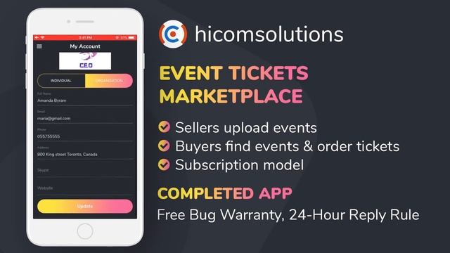 Event Tickets Marketplace iOS App Template, Script, Source Code for Sale - Subscription Model смотреть онлайн
