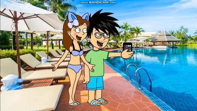 Yuri & Autumn taking a selfie at Swimming pool смотреть онлайн