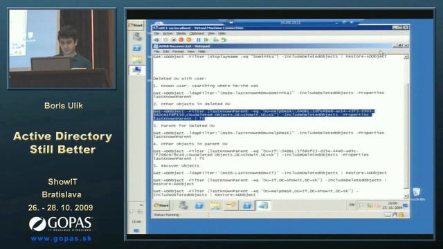 ShowIT 2009 - Active Directory Still Better - Boris Ulík смотреть онлайн