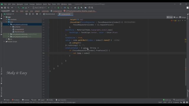 OTP Screen integration in Jetpack Compose | One Time Password | Android | Make it Easy смотреть онлайн