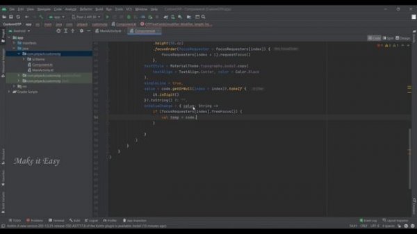 OTP Screen integration in Jetpack Compose | One Time Password | Android | Make it Easy
