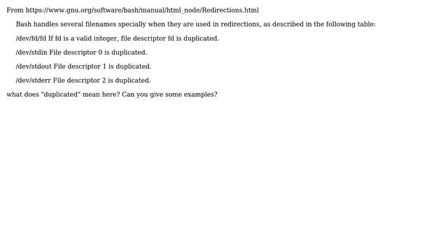 Duplication of file descriptors in redirection смотреть онлайн