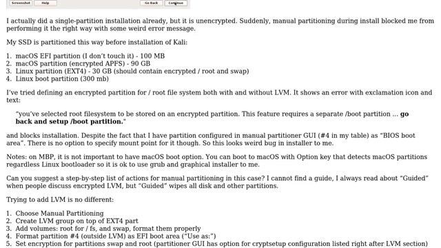 Unix & Linux: Manual partitioning for encrypted LVM setup is blocked смотреть онлайн