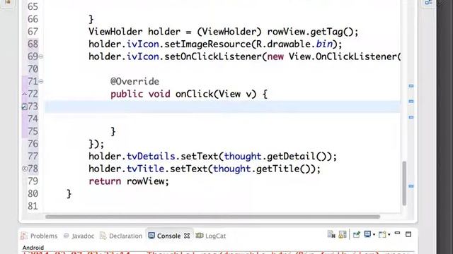 Android ListView with BaseAdpater example to create Thought App pt 13 смотреть онлайн