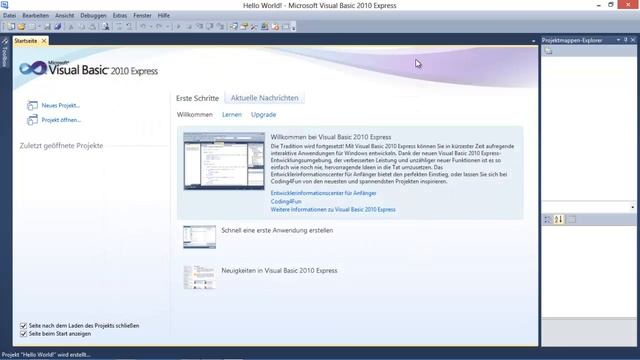 Visual Basic 2010 [#1] - Installation und erstes Programm [HD] смотреть онлайн