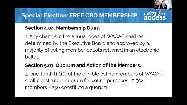 Special Election: Free CBO Membership Forum