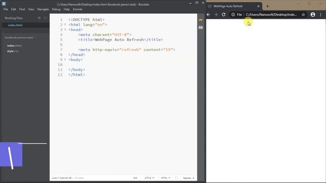 Auto Refresh Web Page Using HTML | Nanosoft смотреть онлайн