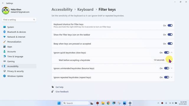 Filter Keys Settings in Windows 11 Laptop & Computer смотреть онлайн