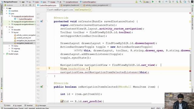 Lecture 23 - Add data to NavigationDrawer Header | Android Development | AbuBakar | TechiLoft | Urd смотреть онлайн