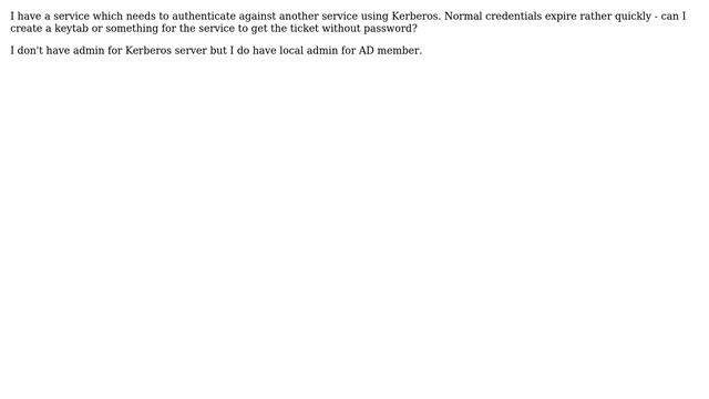 DevOps & SysAdmins: Can I create keytab for authentication of user in unix server смотреть онлайн