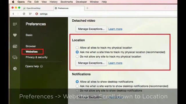 MAC - Opera: Allowing Location Data Sharing смотреть онлайн