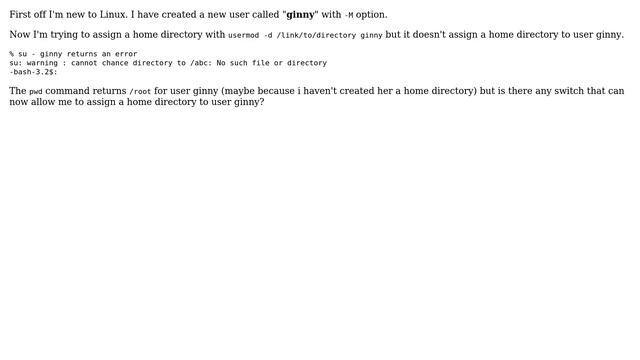Unix & Linux: adding home directory after -M option смотреть онлайн