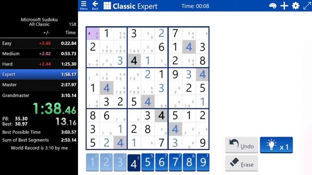 Microsoft Sudoku - All Classic WR 3:02.31