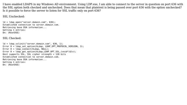 Able to access non-secure LDAP over port 636 смотреть онлайн