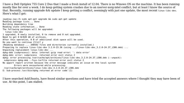 Ubuntu: internal gzip read error смотреть онлайн